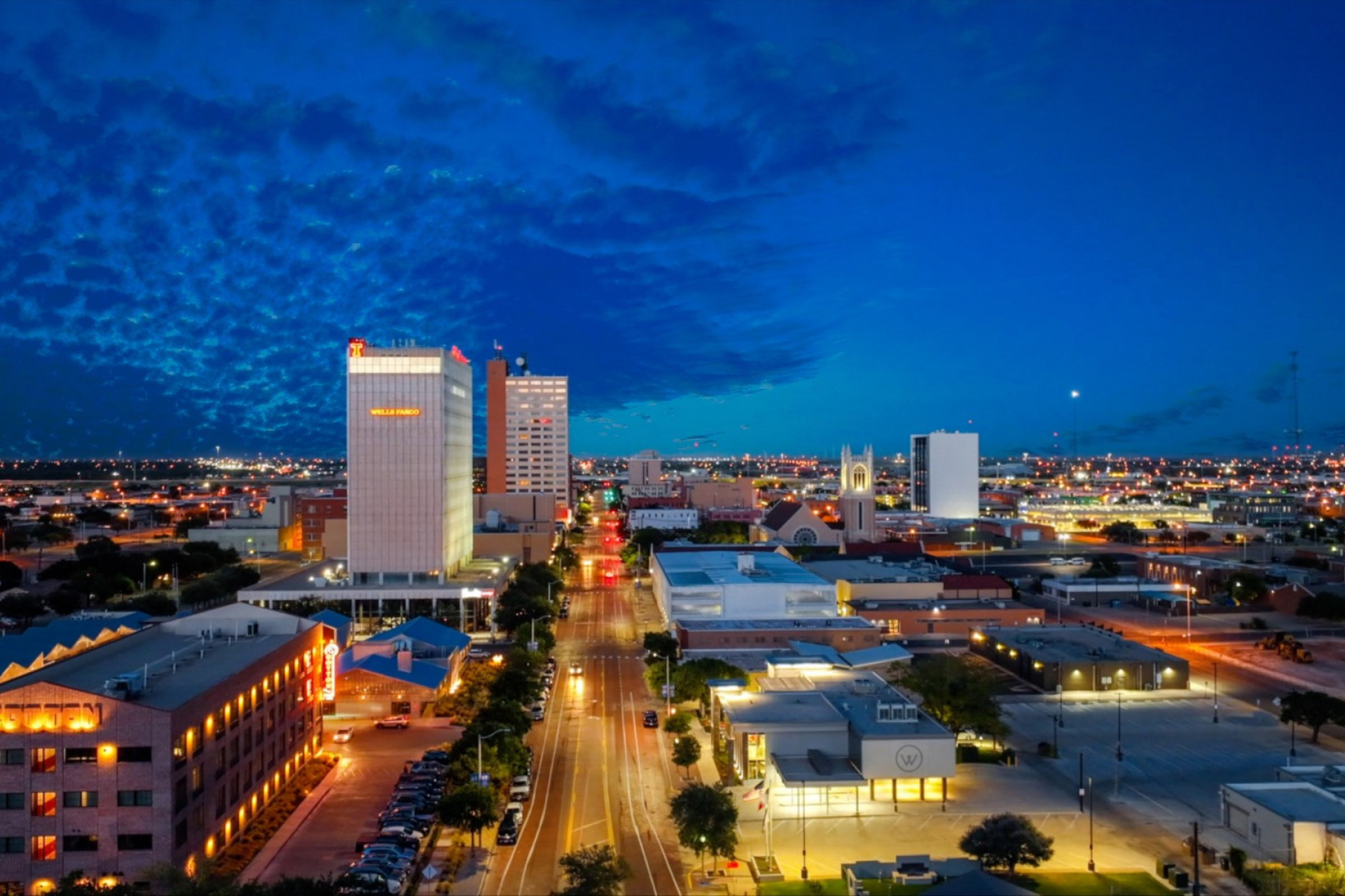 Nighttime view of Lubbock