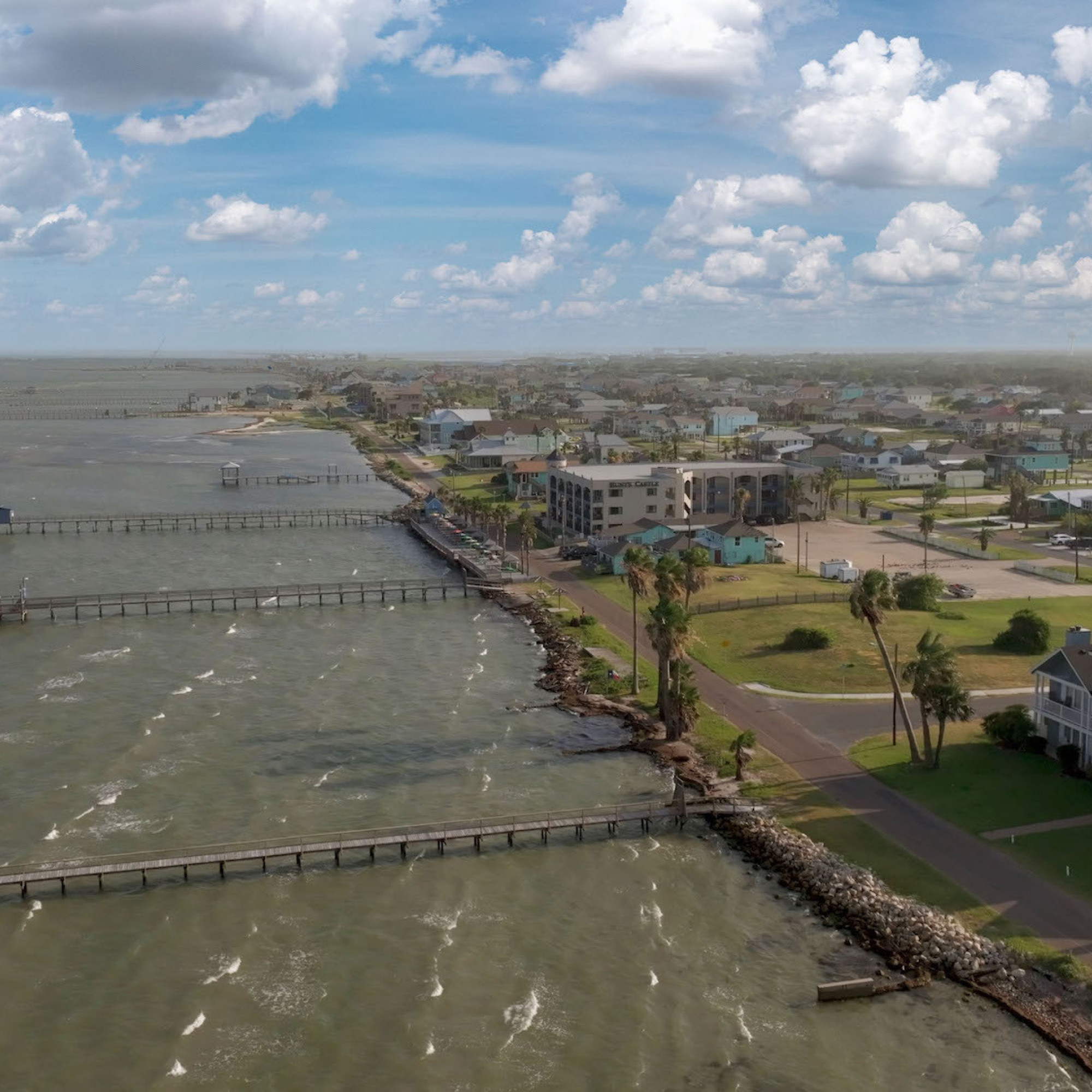 Aerial of the bayside of Rockport